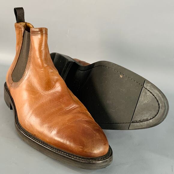 ANTONIO MAURIZI Size 13 Brown Leather Ankle Chelsea Boots - Picture 5 of 10